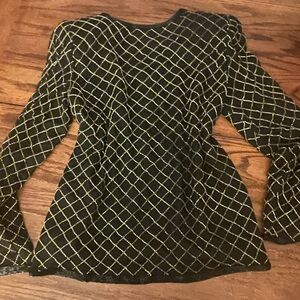 Laurence Kazar Black and Gold Blouse